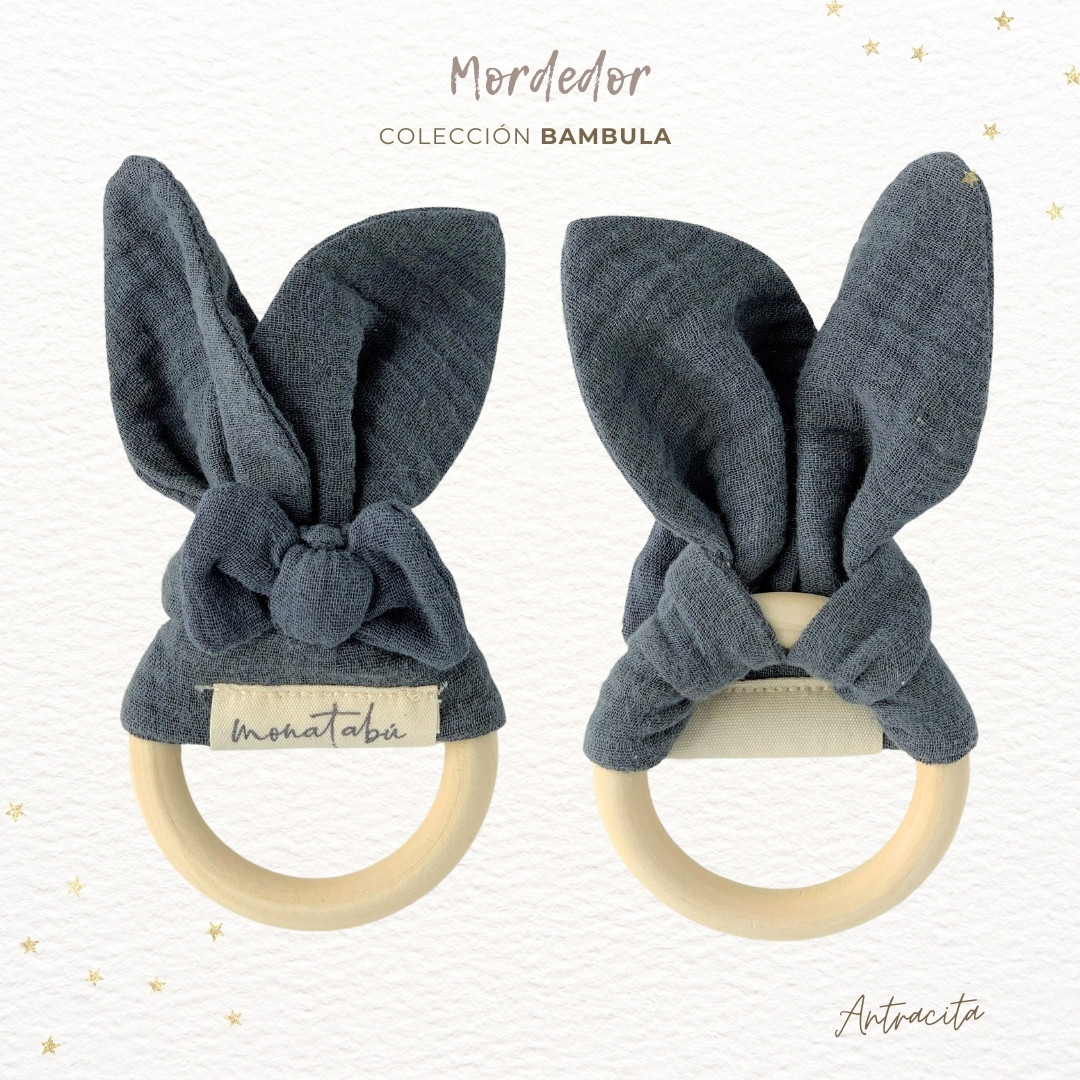 282 PACK DOUDOU CONEJITO + MORDEDOR ANTRACITA 4 Pack doudou + Mordedor antracita - Imagen 5