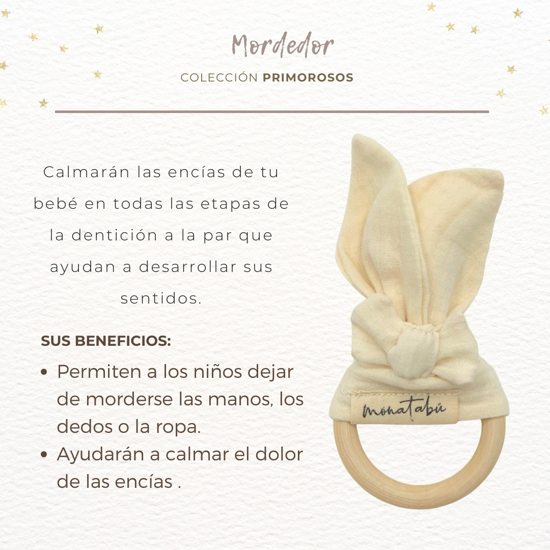 297 PACK PRIMOROSO CRUDO 4 Pack doudou crudo + Cambiador + Mordedor - Imagen 3