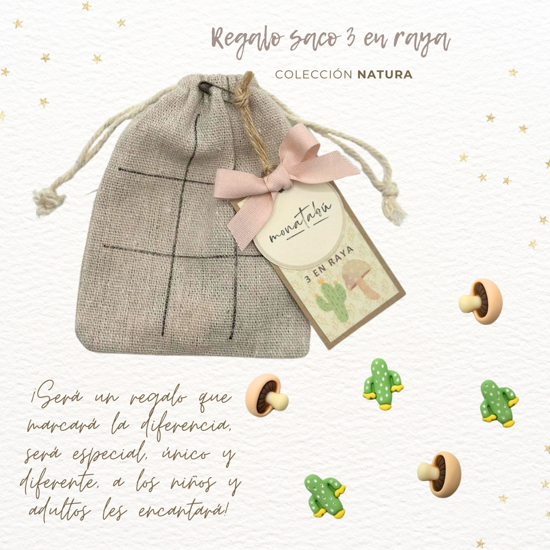 REGALO SACO NATURA 1 Saquito rustico juego 3 en raya Natura