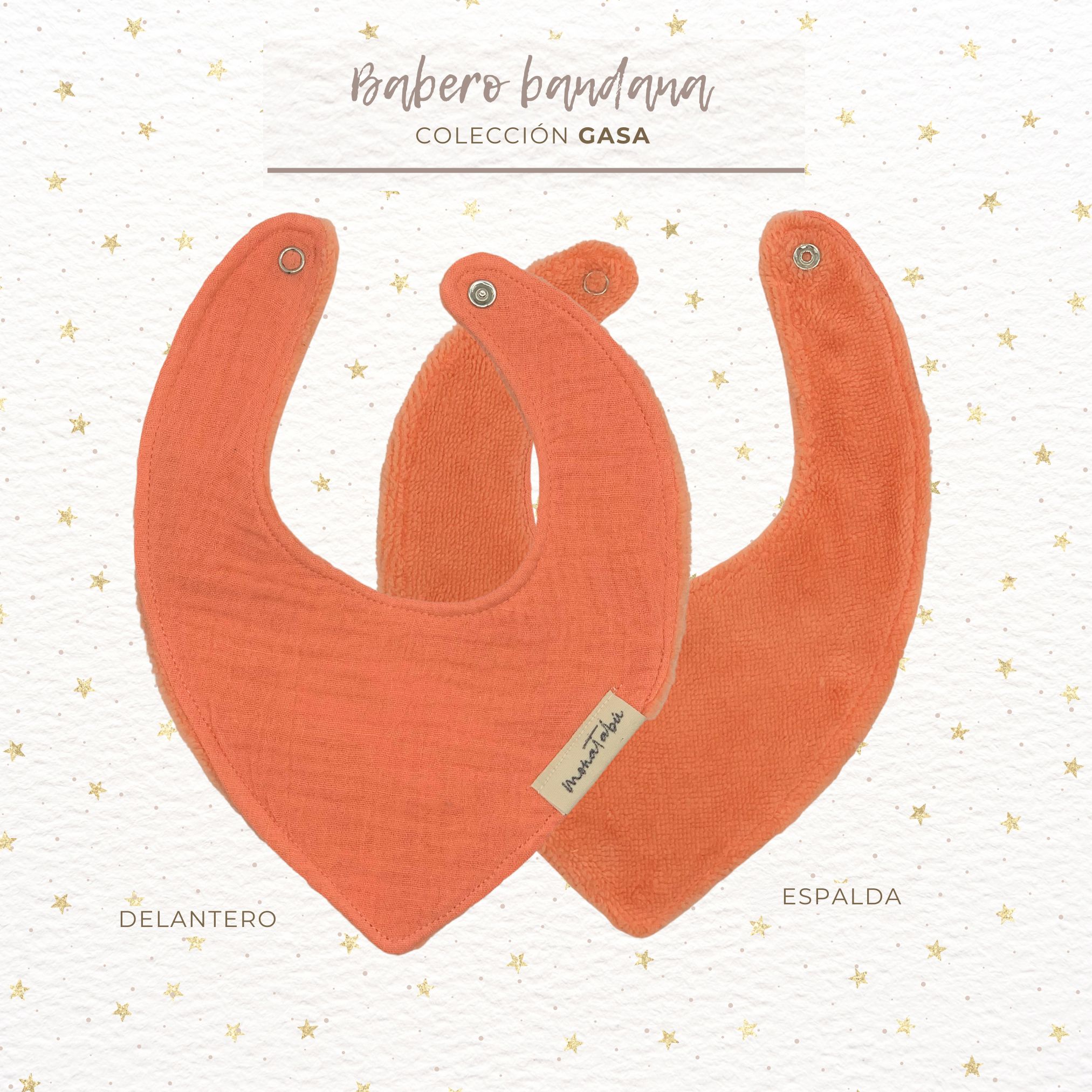 BABERO BANDANA GASA PAPAYA 2 Babero bandana básico gasa papaya - Imagen 2