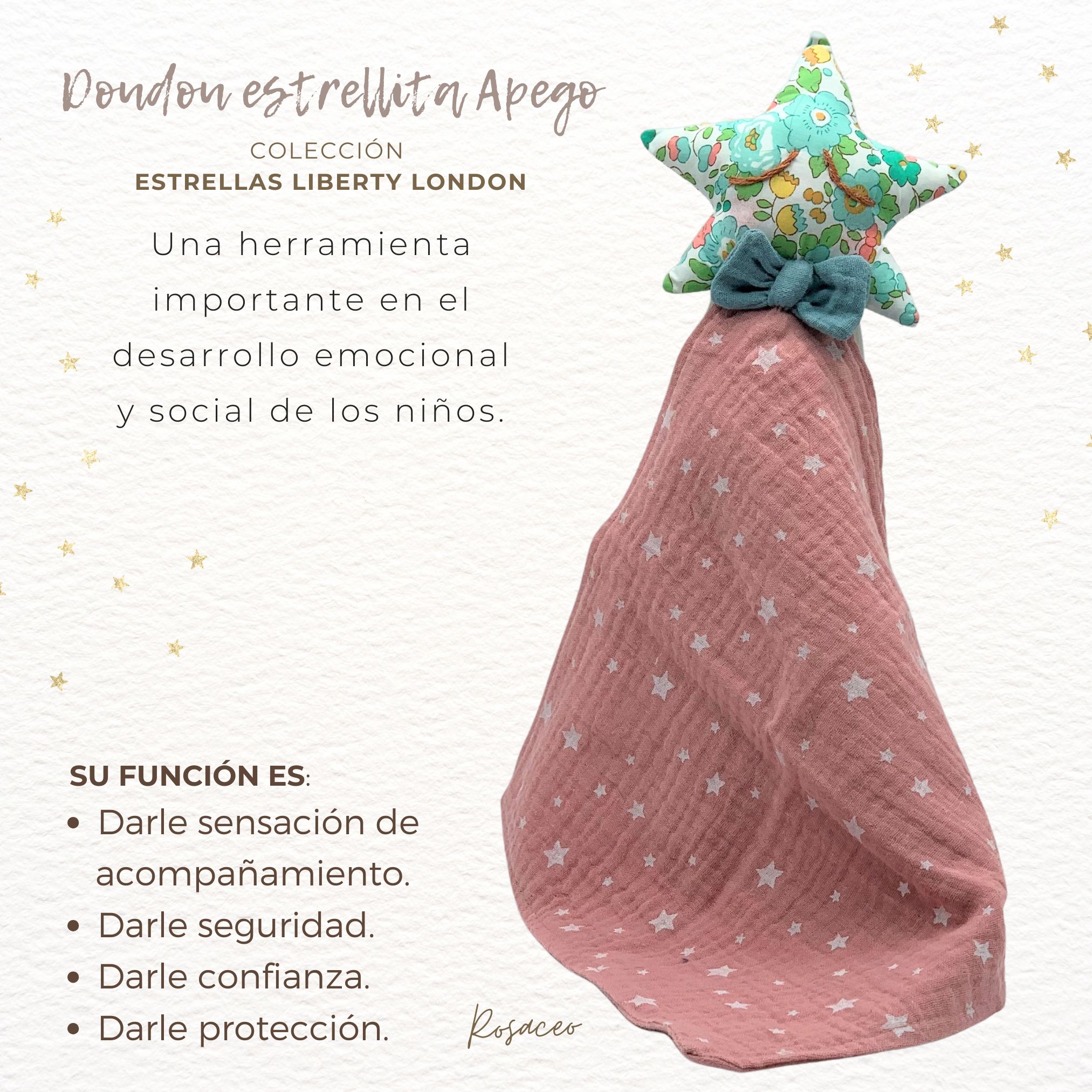 DOUDOU ESTRELLA LIBERTY ESTRELLADA ROSACEO 1 Doudou estrellado rosaceo estrella Liberty