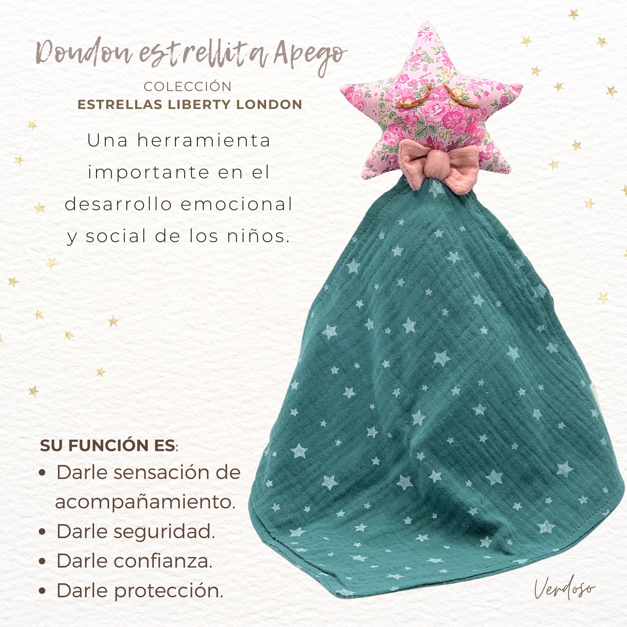 DOUDOU ESTRELLA LIBERTY ESTRELLADA VERDOSO 1 Doudou estrellado verdoso estrella Liberty