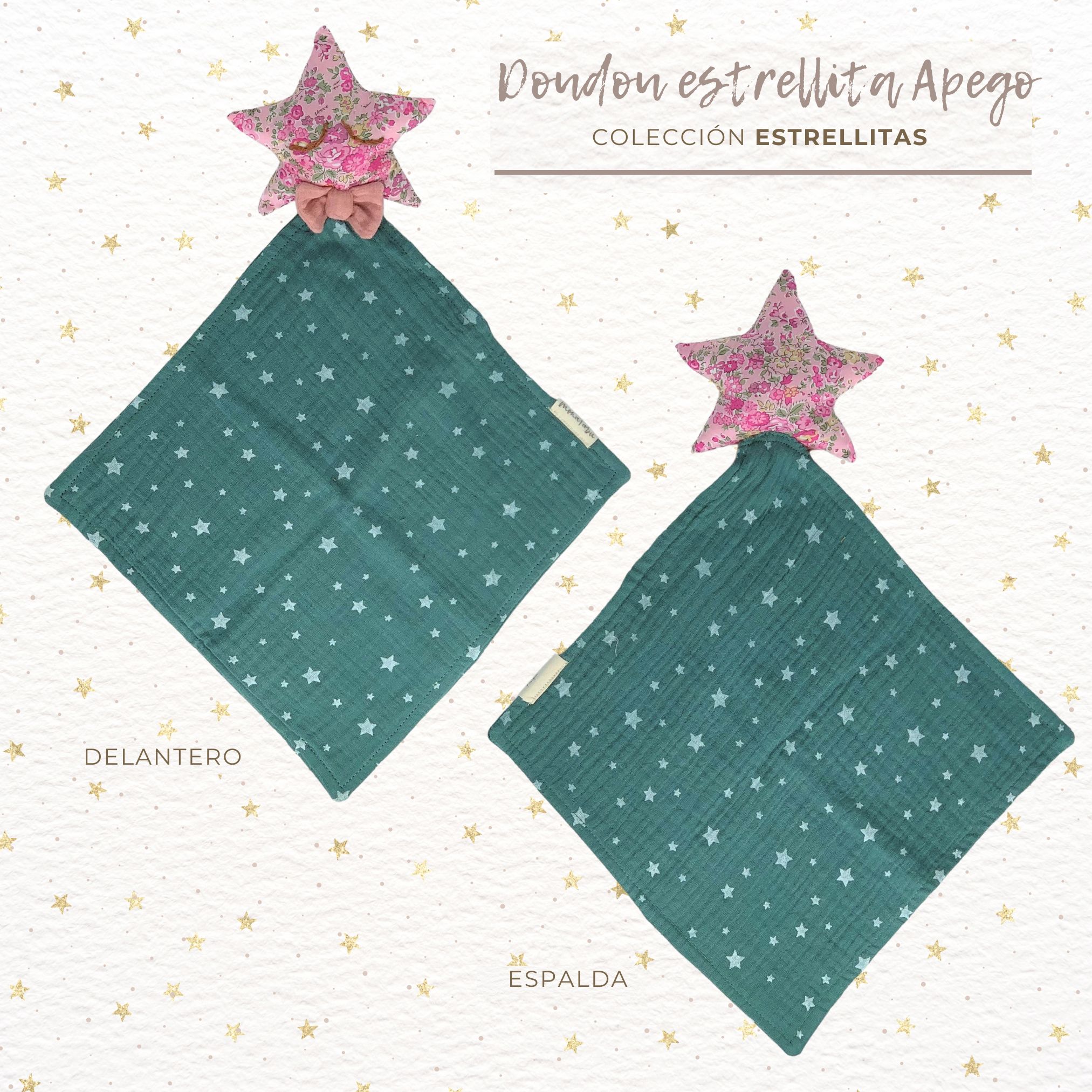 DOUDOU ESTRELLA LIBERTY ESTRELLADA VERDOSO 2 Doudou estrellado verdoso estrella Liberty - Imagen 2