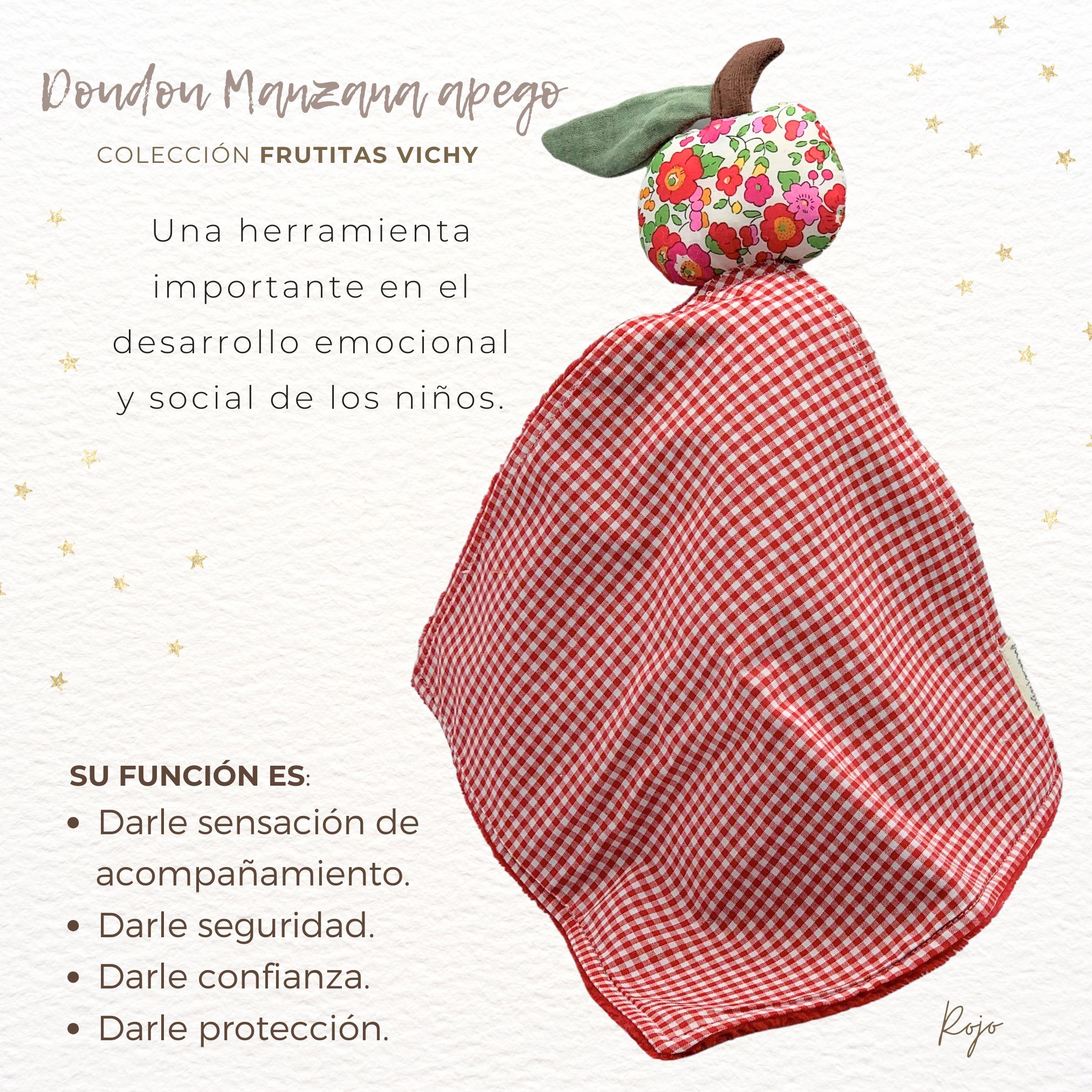 DOUDOU VICHY ROJO MANZANA LIBERTY 1 Doudou vichy rojo manzana flores Liberty