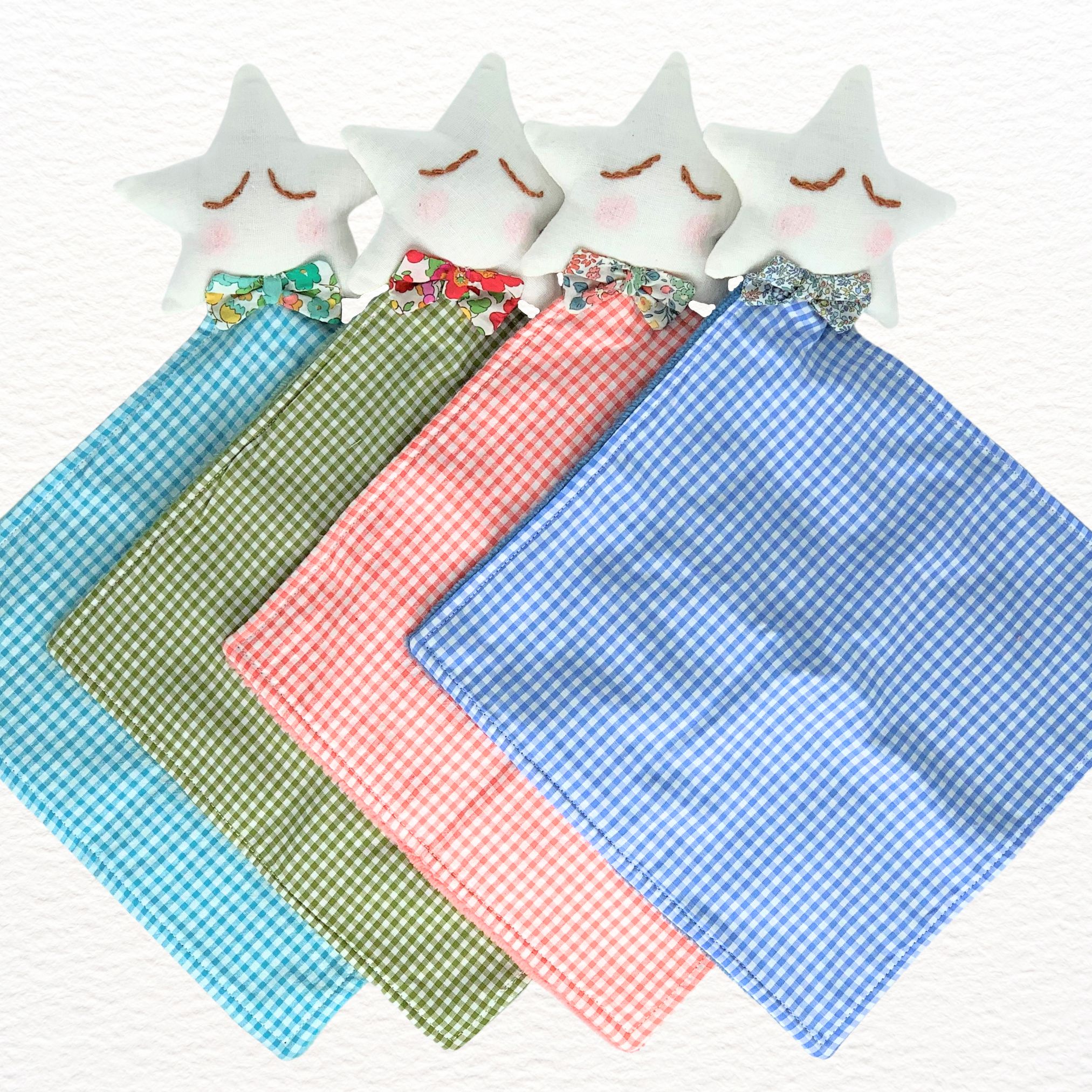 GRUPAL DOUDOU ESTRELLA BCA VICHY 1 Doudou vichy turquesa estrella blanca - Imagen 3