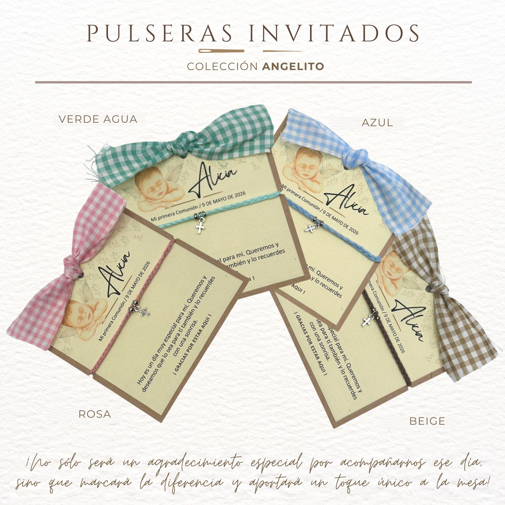 GRUPAL PULSERA REGALO INVITADOS ANGELITO 1 Pulsera regalo invitados angelito