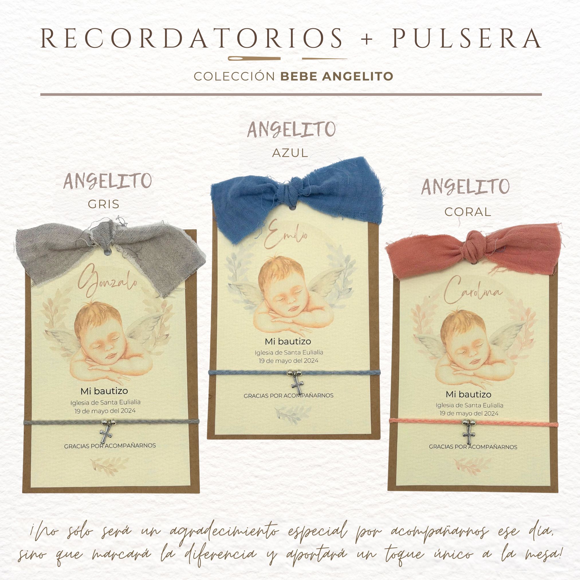 GRUPAL RECORDATORIO BAUTIZO BEBE ANGELITO 1 Recordatorio bautizo bebe angelito + Pulsera